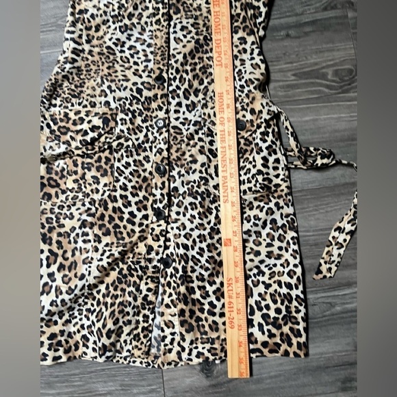 Chico's boho Leopard Print button down sleeveless dress Vacation cruise Medium - Picture 4 of 8